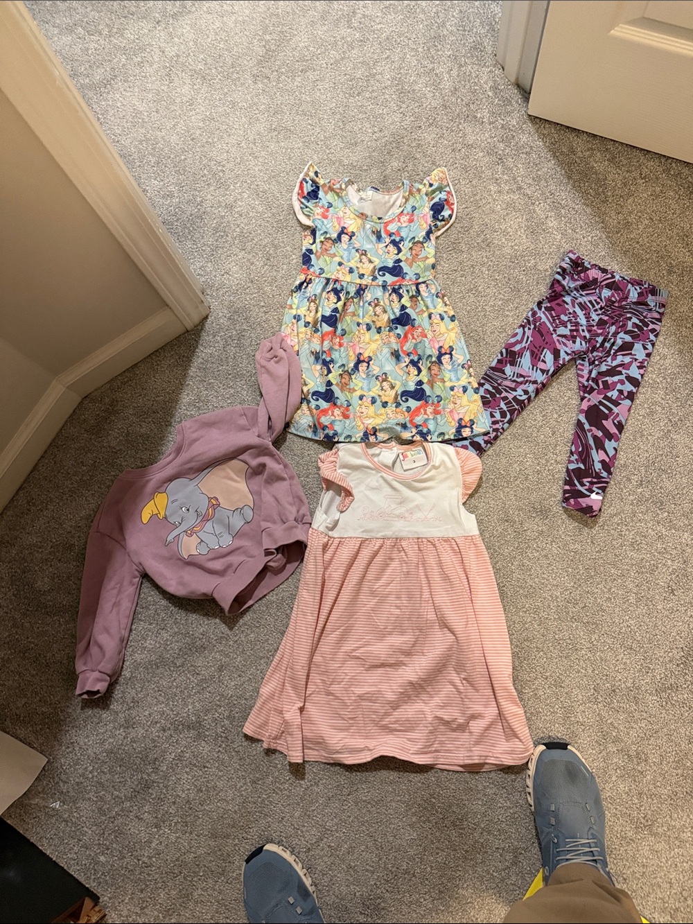 Jelly Beans Multicolor Princess Print Flutter-Sleeve Dress